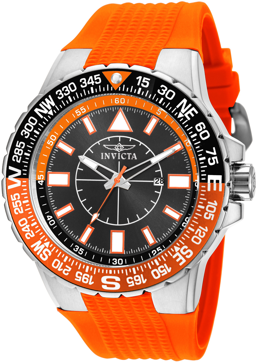 Invicta Herrklocka 19268 Aviator Svart/Gummi Ø52 mm - Invicta