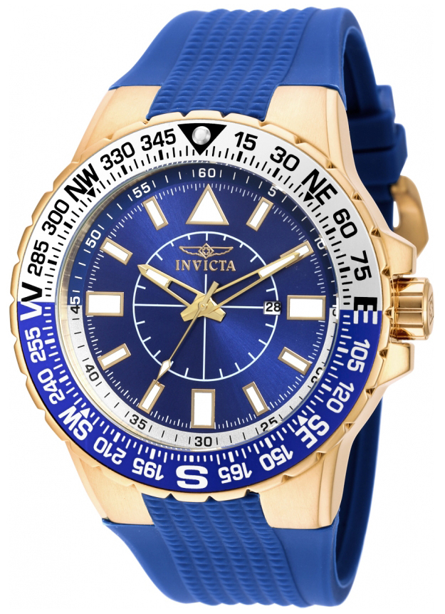 Invicta Herrklocka 19270 Aviator Blå/Gummi Ø52 mm - Invicta