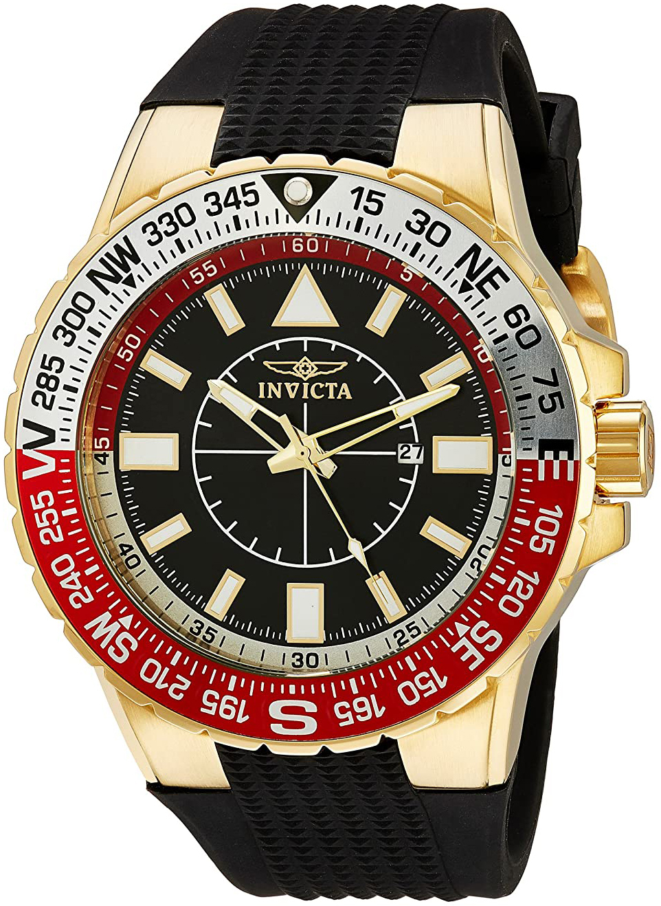 Invicta Herrklocka 19271 Aviator Svart/Gummi Ø52 mm - Invicta