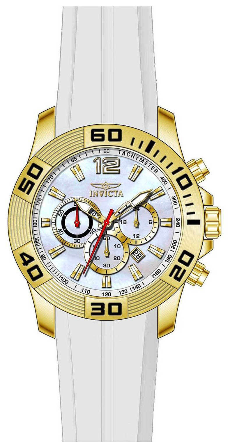 Invicta Pro Diver Herrklocka 20296 Silverfärgad/Gummi Ø48 mm - Invicta