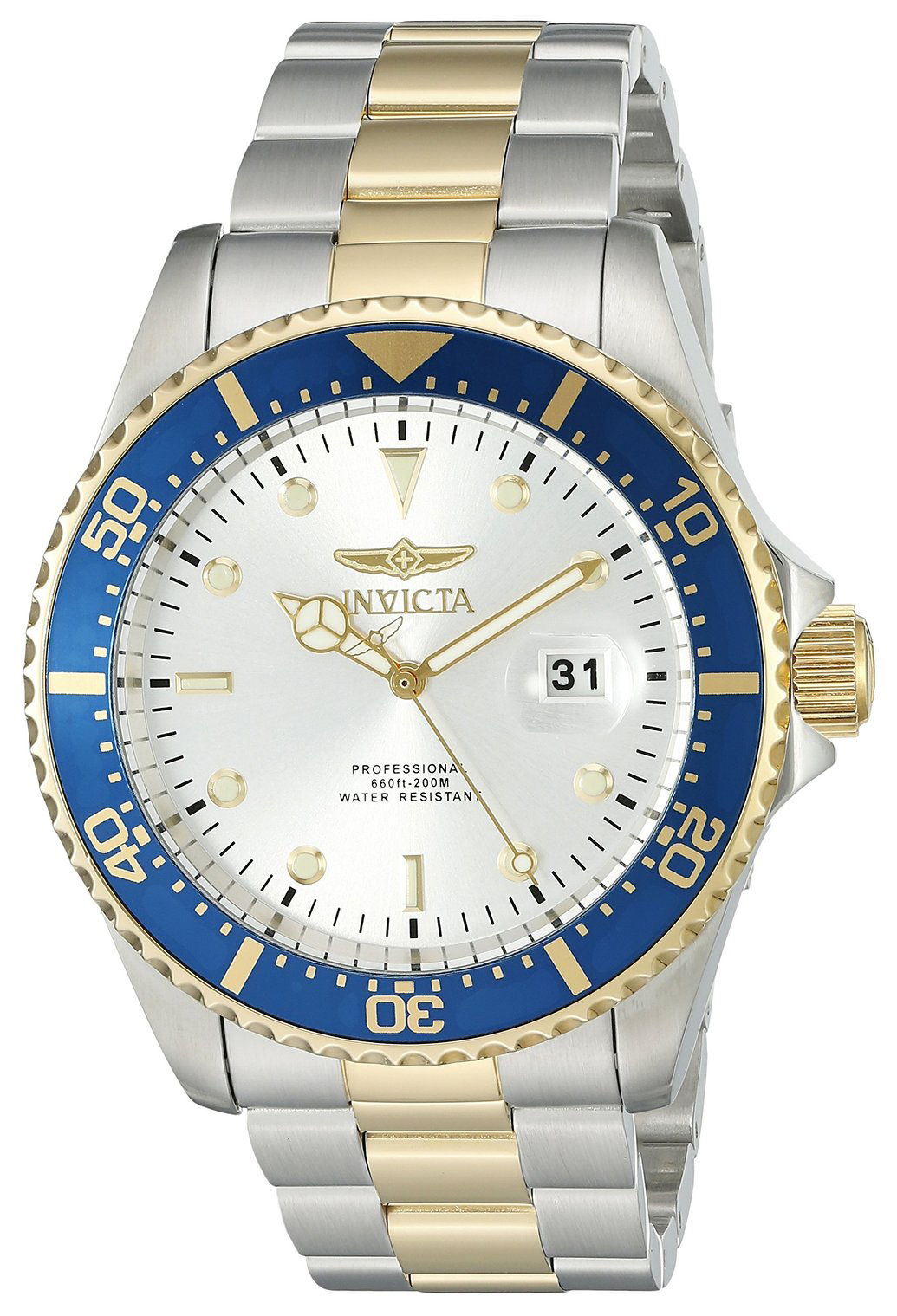 Invicta Pro Diver Herrklocka 22061 Silverfärgad/Gulguldtonat stål Ø43 mm - Invicta