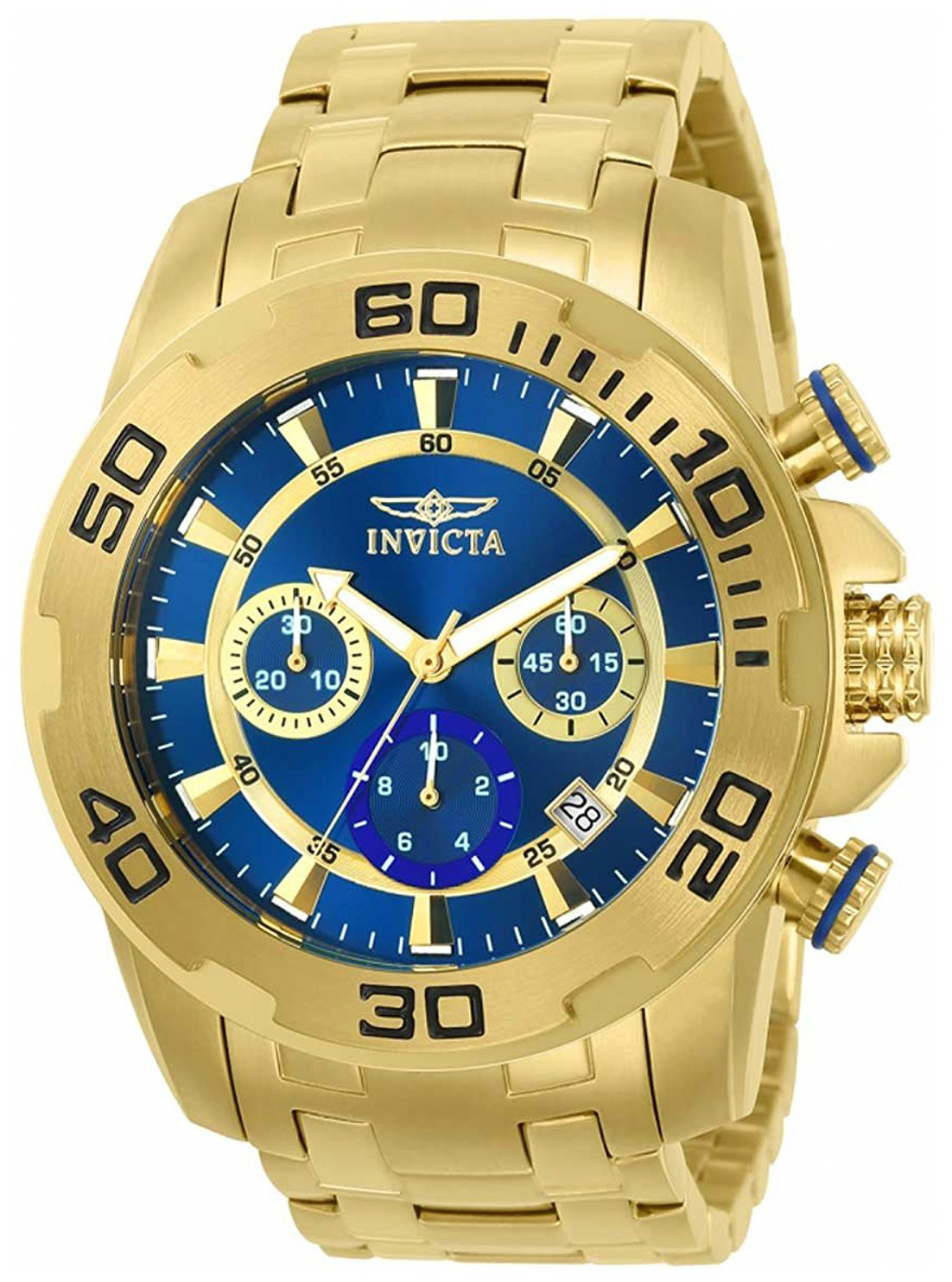 Invicta Herrklocka 22321 Pro Diver Bl&aring;/Gulguldtonat st&aring;l &Oslash;50 mm