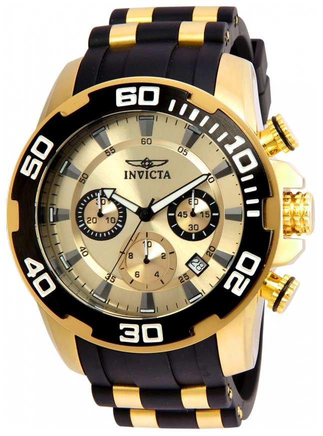 Invicta Herrklocka 22346 Pro Diver Guld/Gulguldtonat stål Ø50 mm