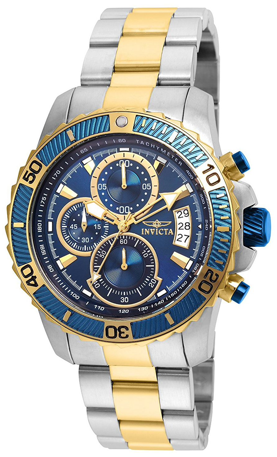 Invicta Herrklocka 22415 Pro Diver Blå/Gulguldtonat stål Ø45 mm - Invicta