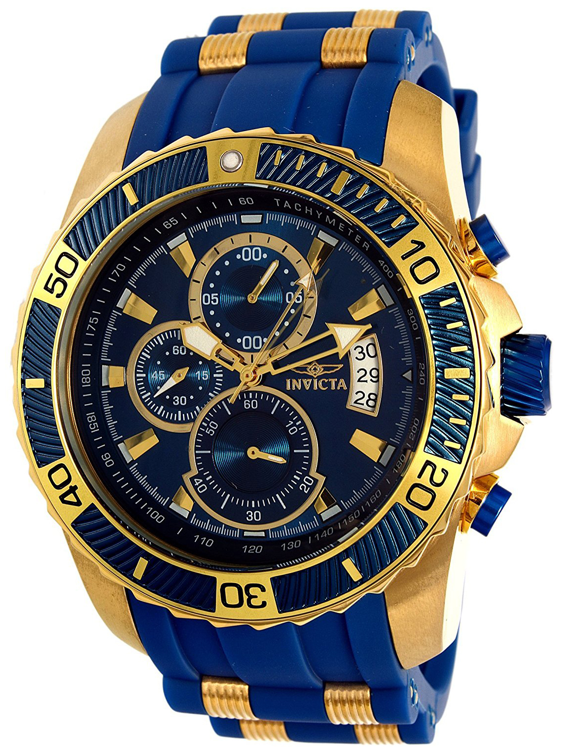 Invicta Pro Diver Herrklocka 22431 Blå/Gulguldtonat stål Ø48 mm - Invicta