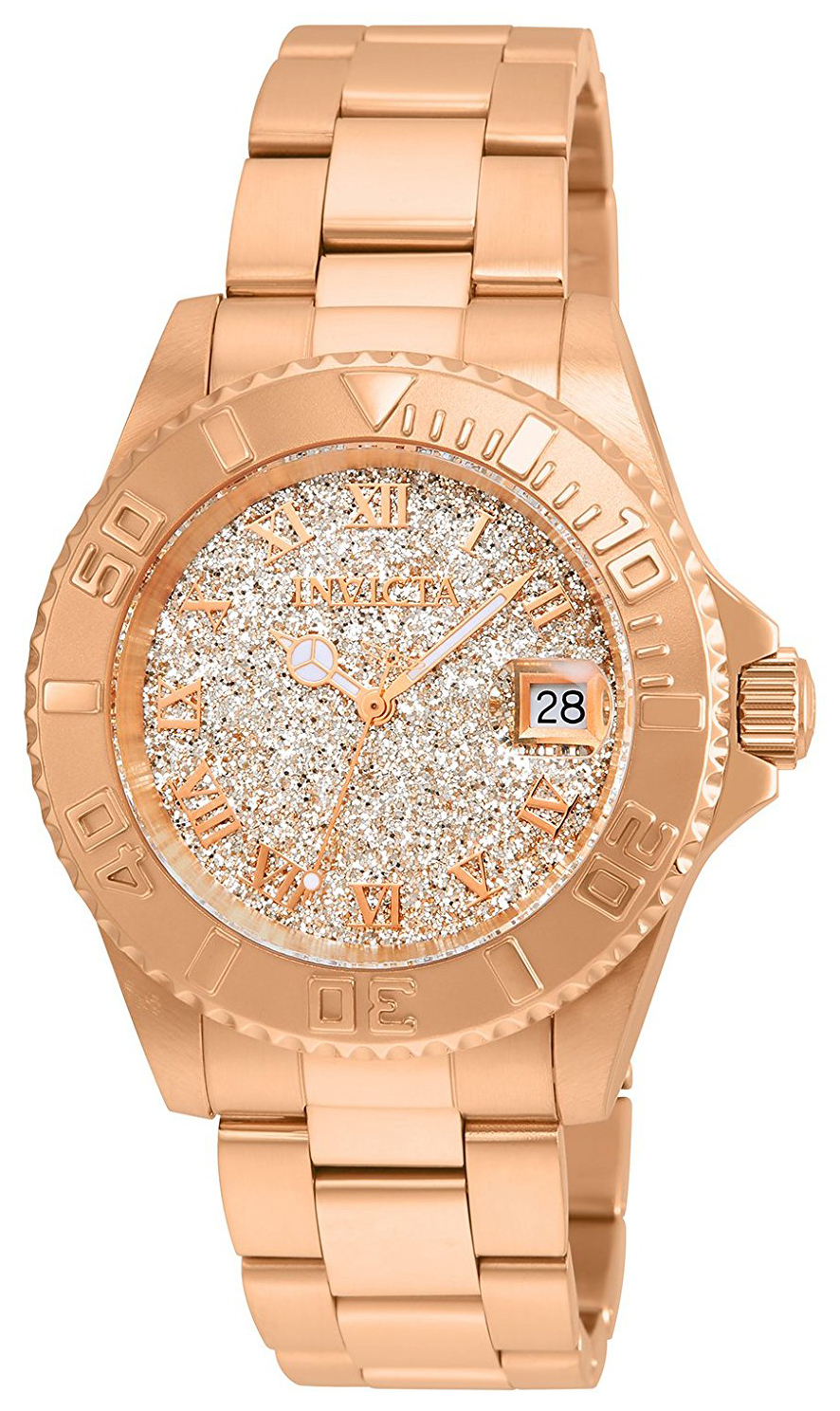 Invicta Damklocka 22708 Angel Ros&eacute;guldstonad/Ros&eacute;guldstonat st&aring;l