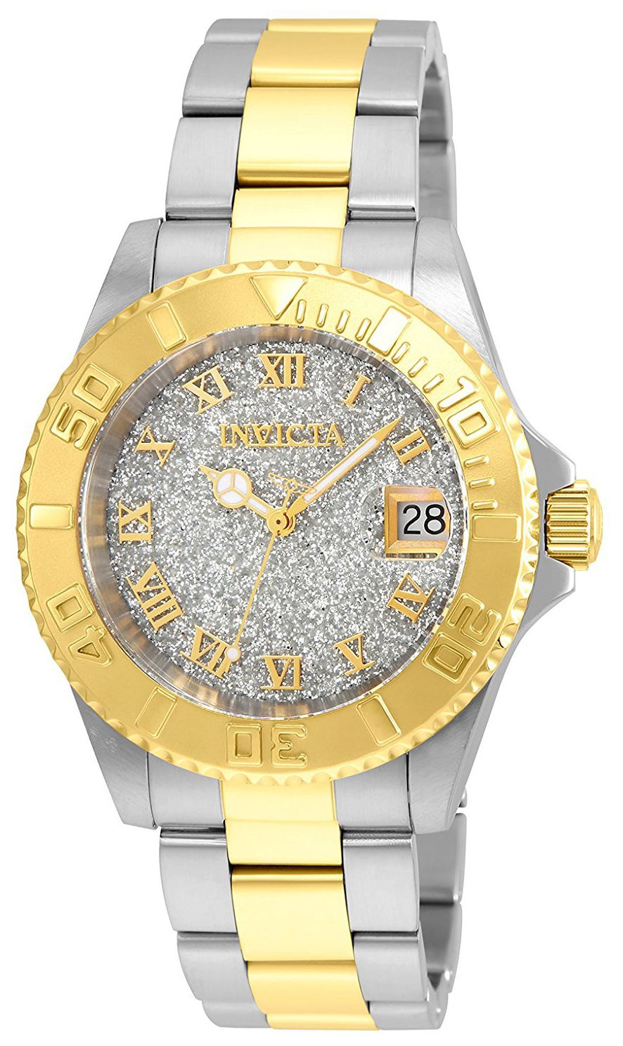 Invicta Damklocka 22709 Angel Silverf&auml;rgad/Gulguldtonat st&aring;l &Oslash;40 mm