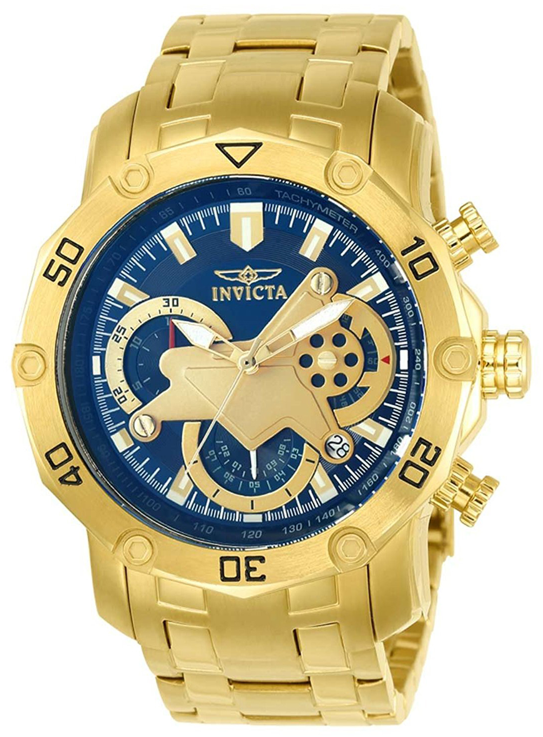 Invicta Herrklocka 22765 Pro Diver Bl&aring;/Gulguldtonat st&aring;l &Oslash;50 mm