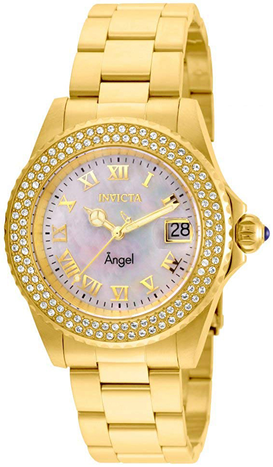 Invicta Damklocka 22875 Vit/Gulguldtonat stål Ø40 mm - Invicta