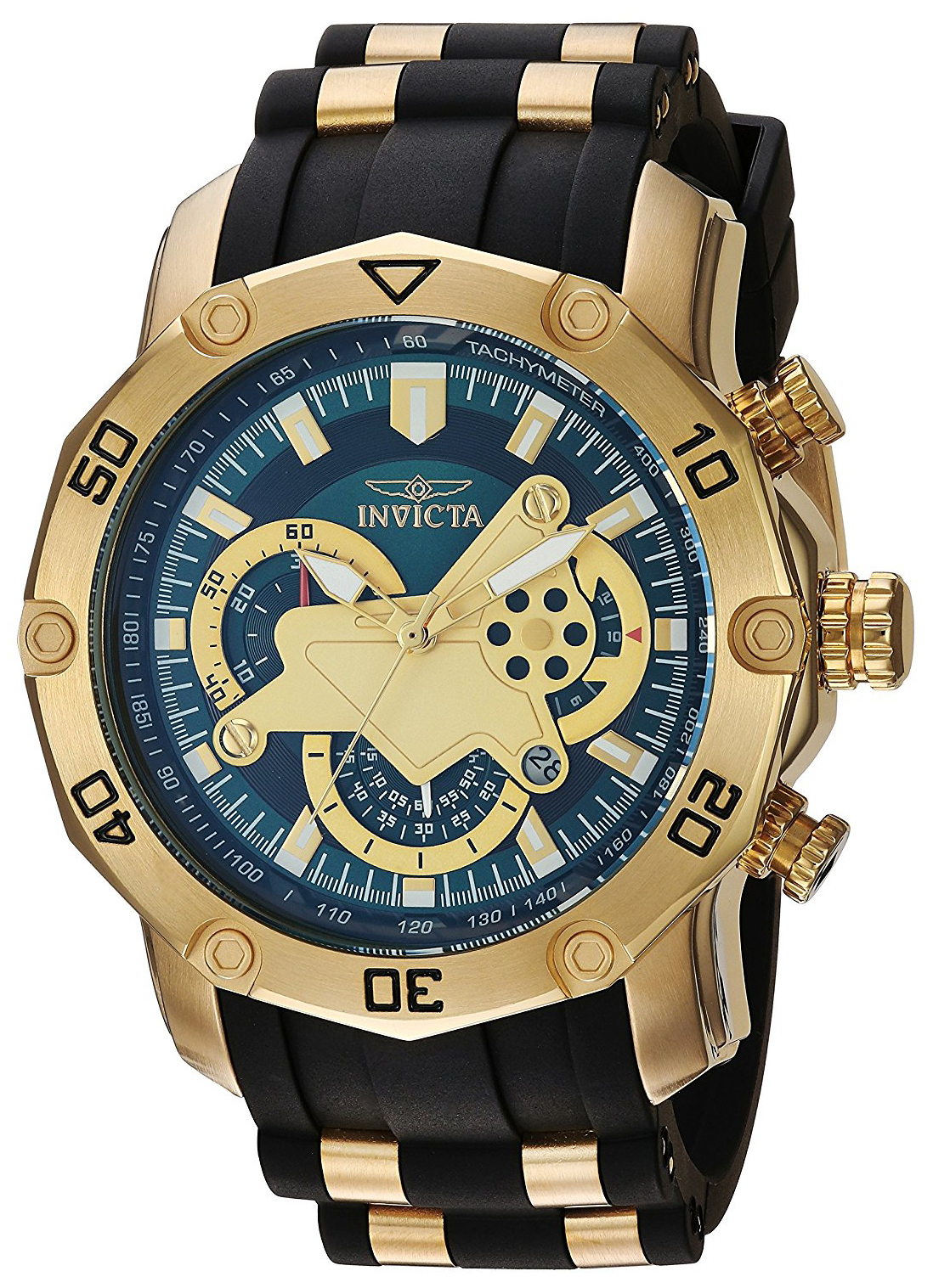 Invicta Herrklocka 23425 Pro Diver Grön/Gulguldtonat stål Ø50 mm - Invicta