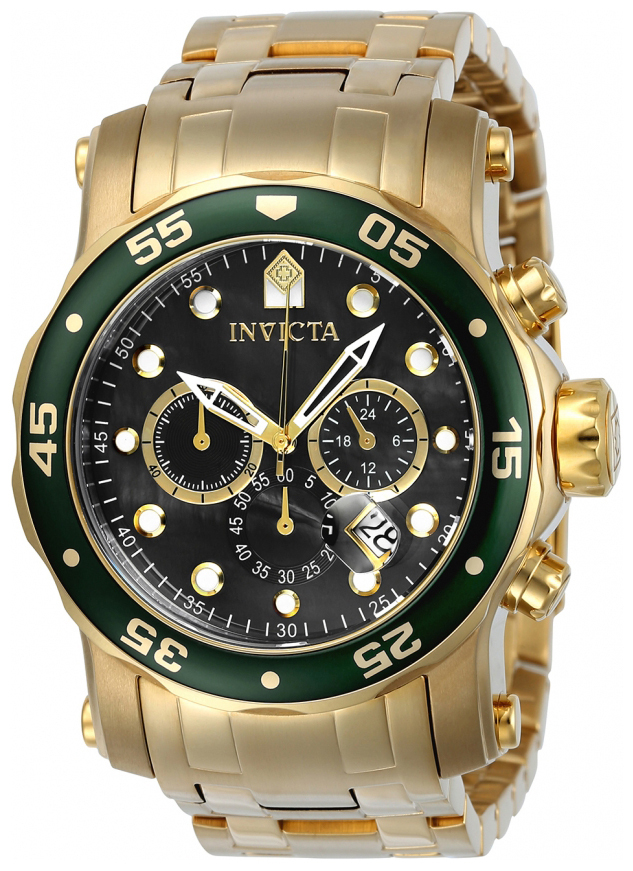 Invicta Pro Diver Herrklocka 23671 Svart/Gulguldtonat stål Ø48 mm - Invicta