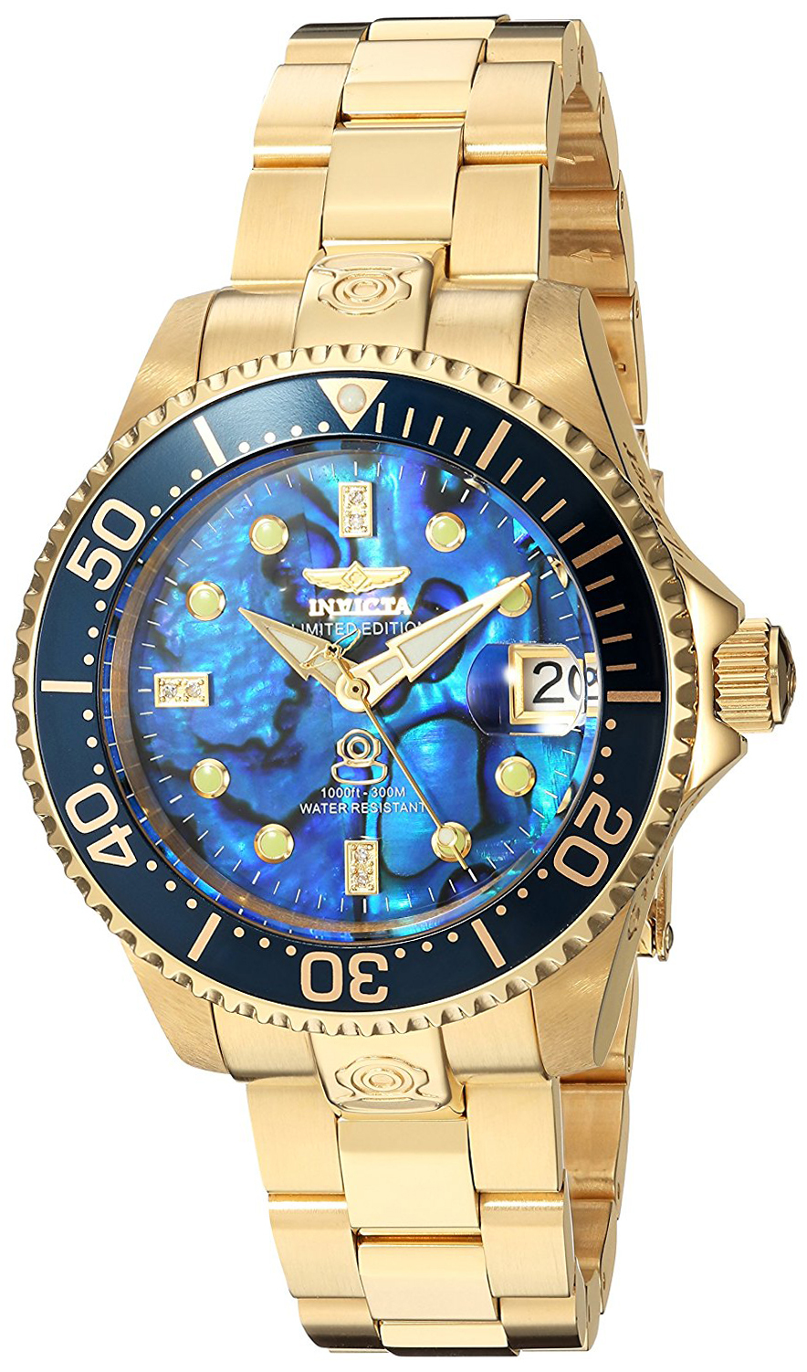 Invicta Pro Diver Damklocka 23987 Blå/Gulguldtonat stål Ø38 mm - Invicta