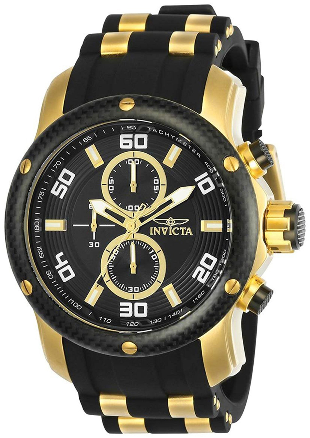 Invicta Pro Diver Herrklocka 24151 Svart/Gulguldtonat stål Ø48 mm - Invicta