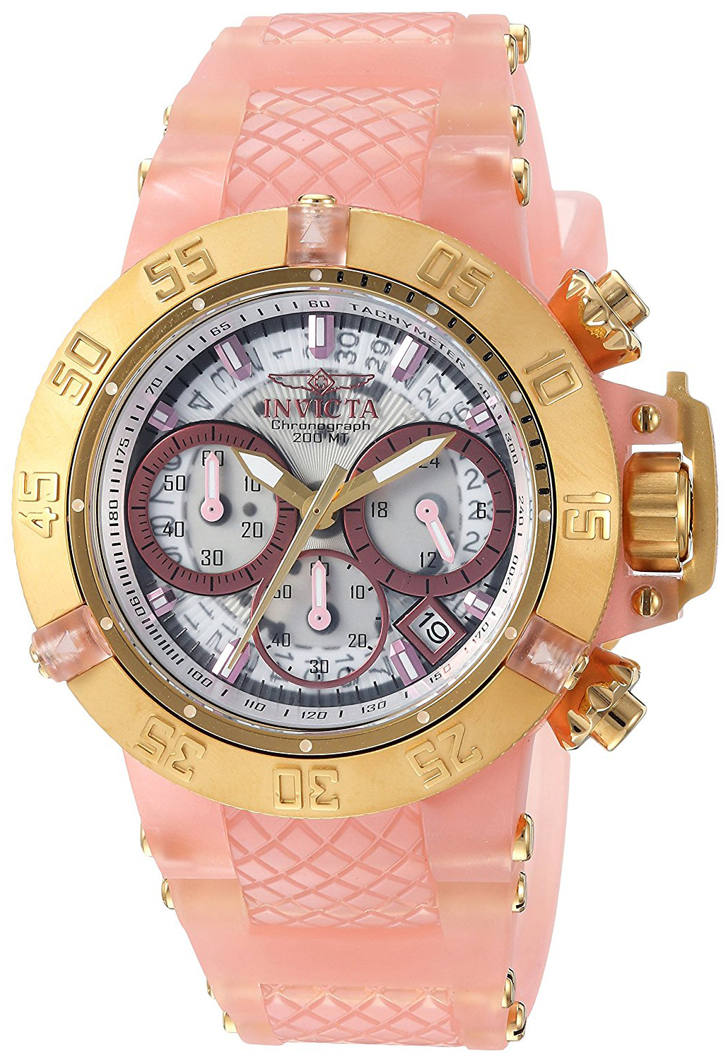 Invicta Damklocka 24382 Subaqua Grå/Gulguldtonat stål Ø42 mm