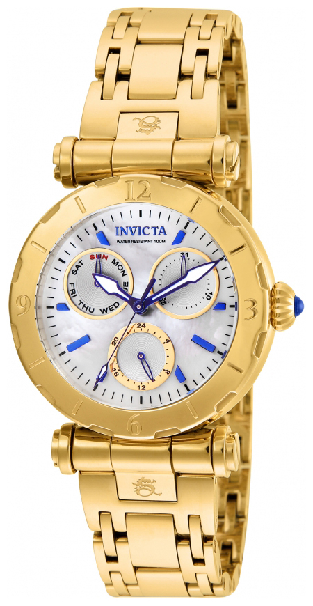 Invicta Damklocka 24428 Subaqua Vit/Gulguldtonat stål Ø37 mm - Invicta