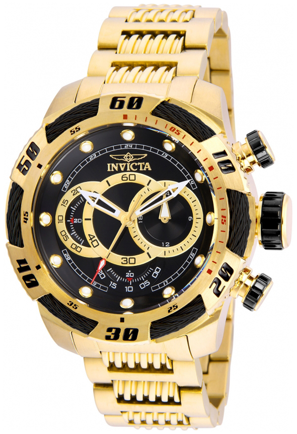 Invicta Herrklocka 25484 Speedway Svart/Gulguldtonat stål Ø50 mm - Invicta