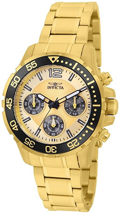 Invicta Pro Diver Damklocka 25747 Gulguldstonad/Gulguldtonat stål Ø38 mm - Invicta