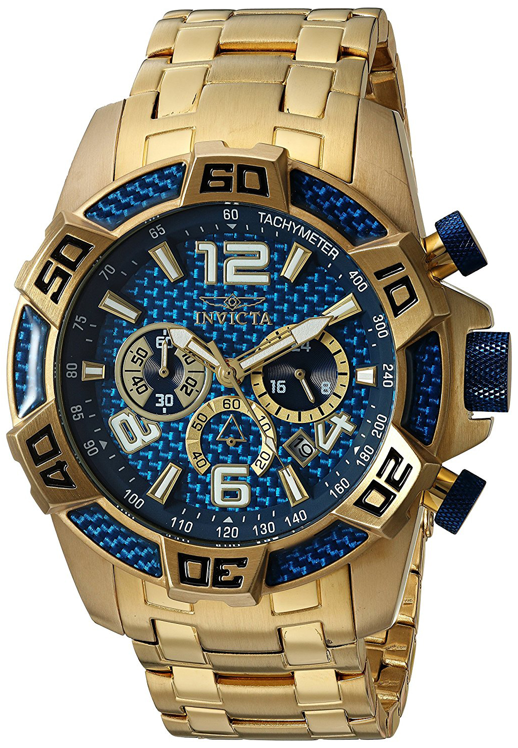 Invicta Pro Diver Herrklocka 25852 Blå/Gulguldtonat stål Ø50 mm - Invicta