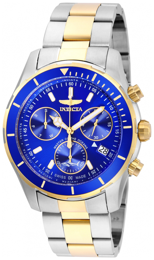 Invicta Pro Diver Herrklocka 26058 Blå/Gulguldtonat stål Ø44 mm - Invicta