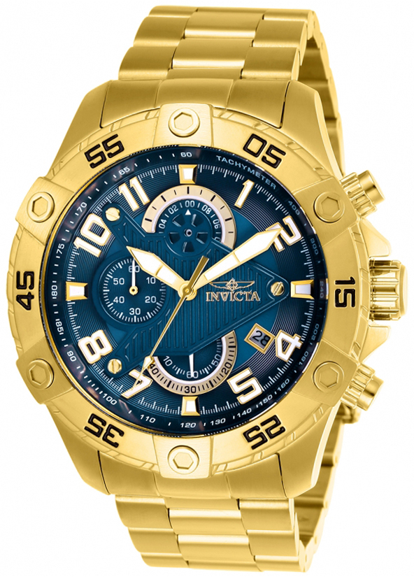 Invicta Herrklocka 26095 Blå/Gulguldtonat stål Ø48 mm