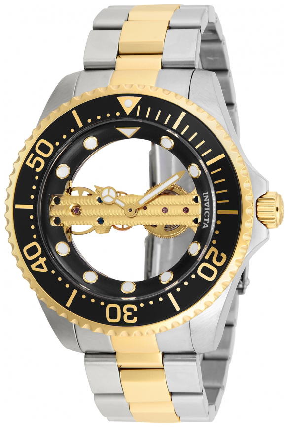 Invicta Pro Diver Herrklocka 26479 Svart/Gulguldtonat stål Ø51.5 mm - Invicta