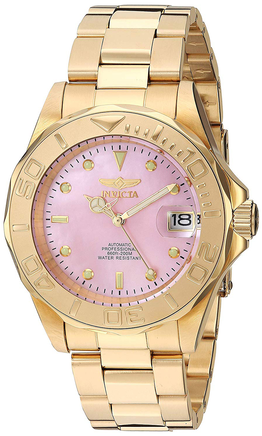 Invicta Herrklocka 28693 Pro Diver Rosa/Gulguldtonat stål Ø40 mm