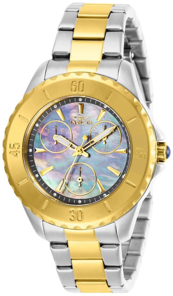 Invicta Damklocka 29112 Angel Gr&aring;/Gulguldtonat st&aring;l &Oslash;38 mm