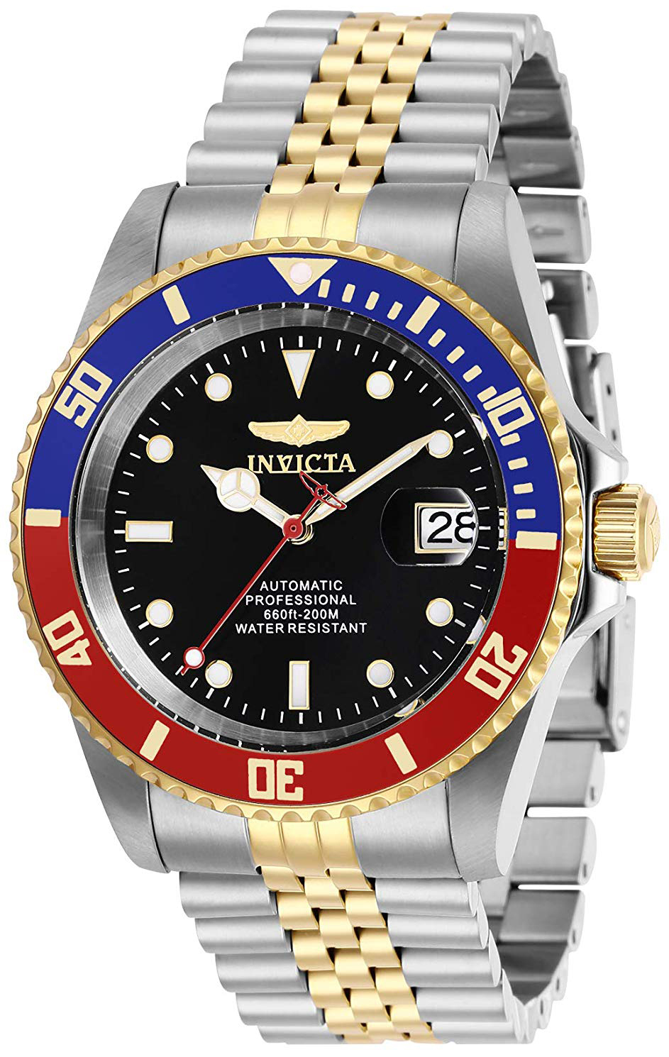Invicta Herrklocka 29180 Pro Diver Svart/Gulguldtonat stål Ø42 mm - Invicta