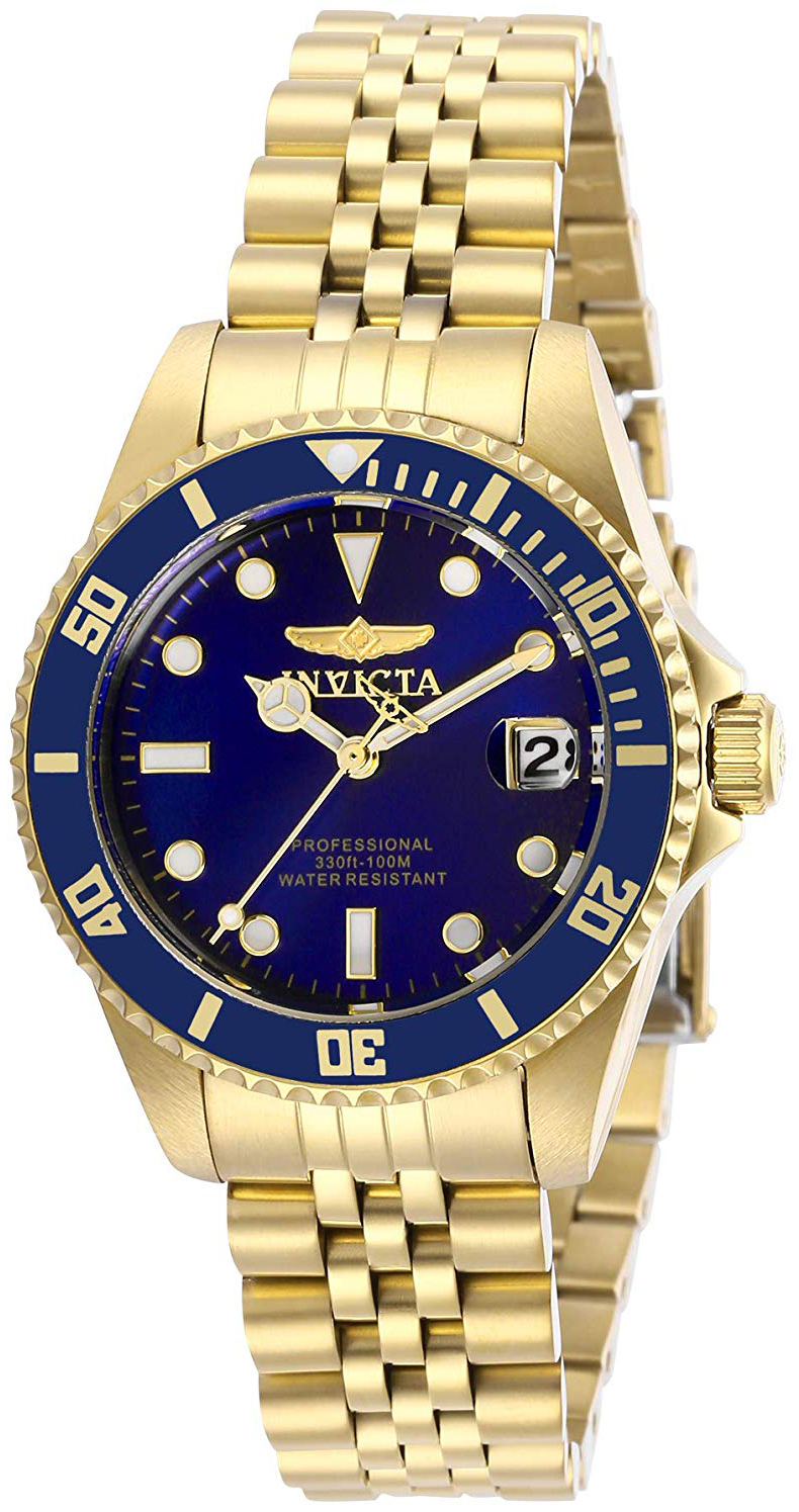 Invicta Damklocka 29191 Pro Diver Bl&aring;/Gulguldtonat st&aring;l &Oslash;34 mm