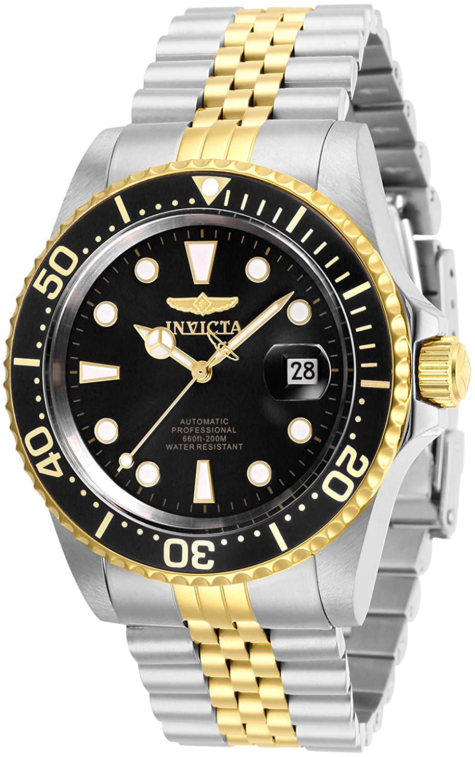 Invicta Herrklocka 30094 Pro Diver Svart/Gulguldtonat stål Ø42 mm - Invicta