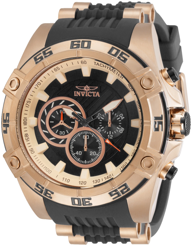 Invicta Herrklocka 30109 Speedway Svart/Roséguldstonat stål Ø52 mm - Invicta
