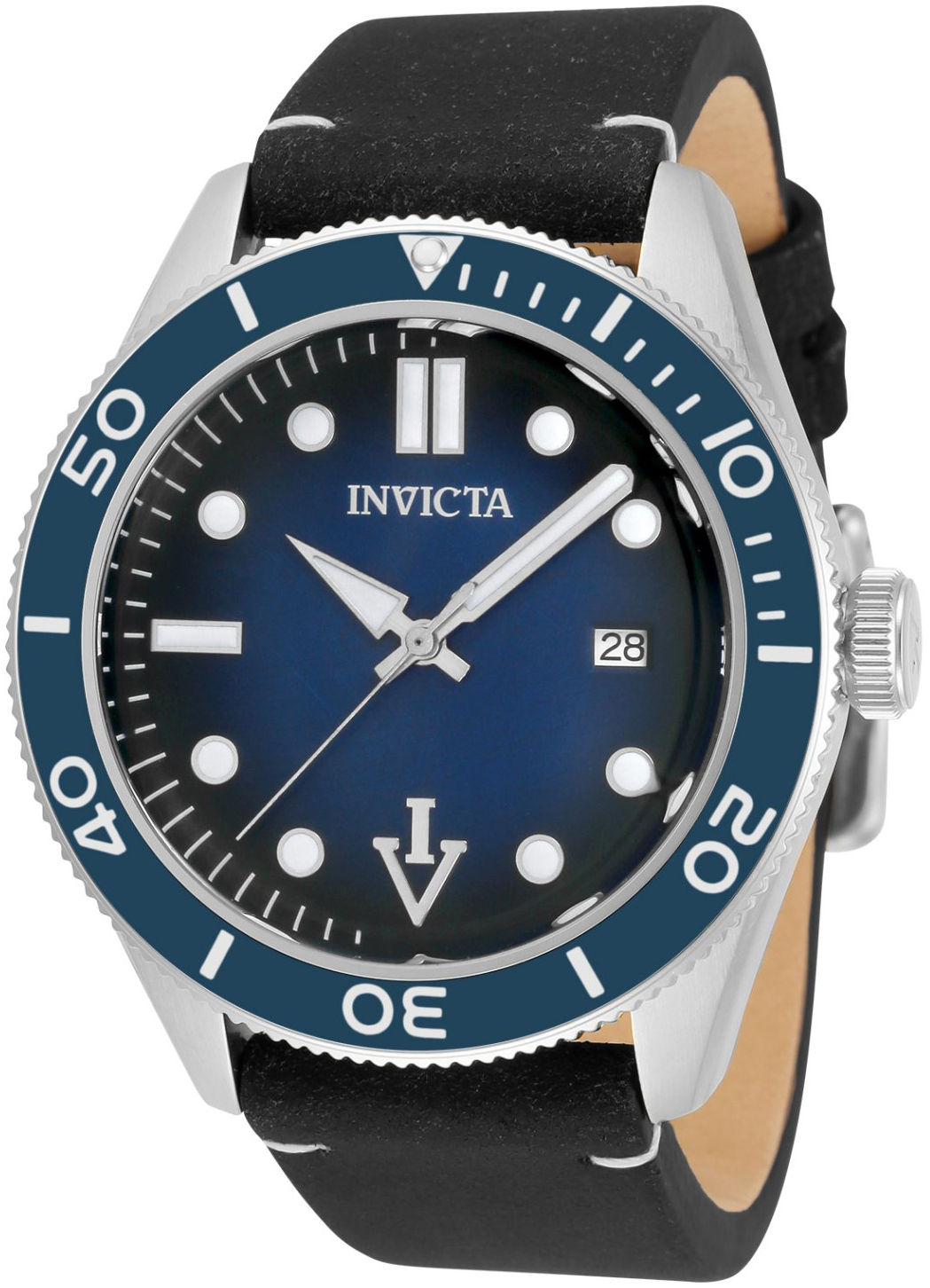 Invicta Herrklocka 33515 Vintage Blå/Läder Ø44 mm - Invicta
