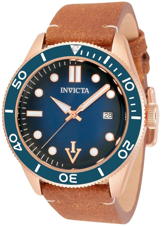 Invicta Herrklocka 33518 Vintage Blå/Läder Ø44 mm - Invicta
