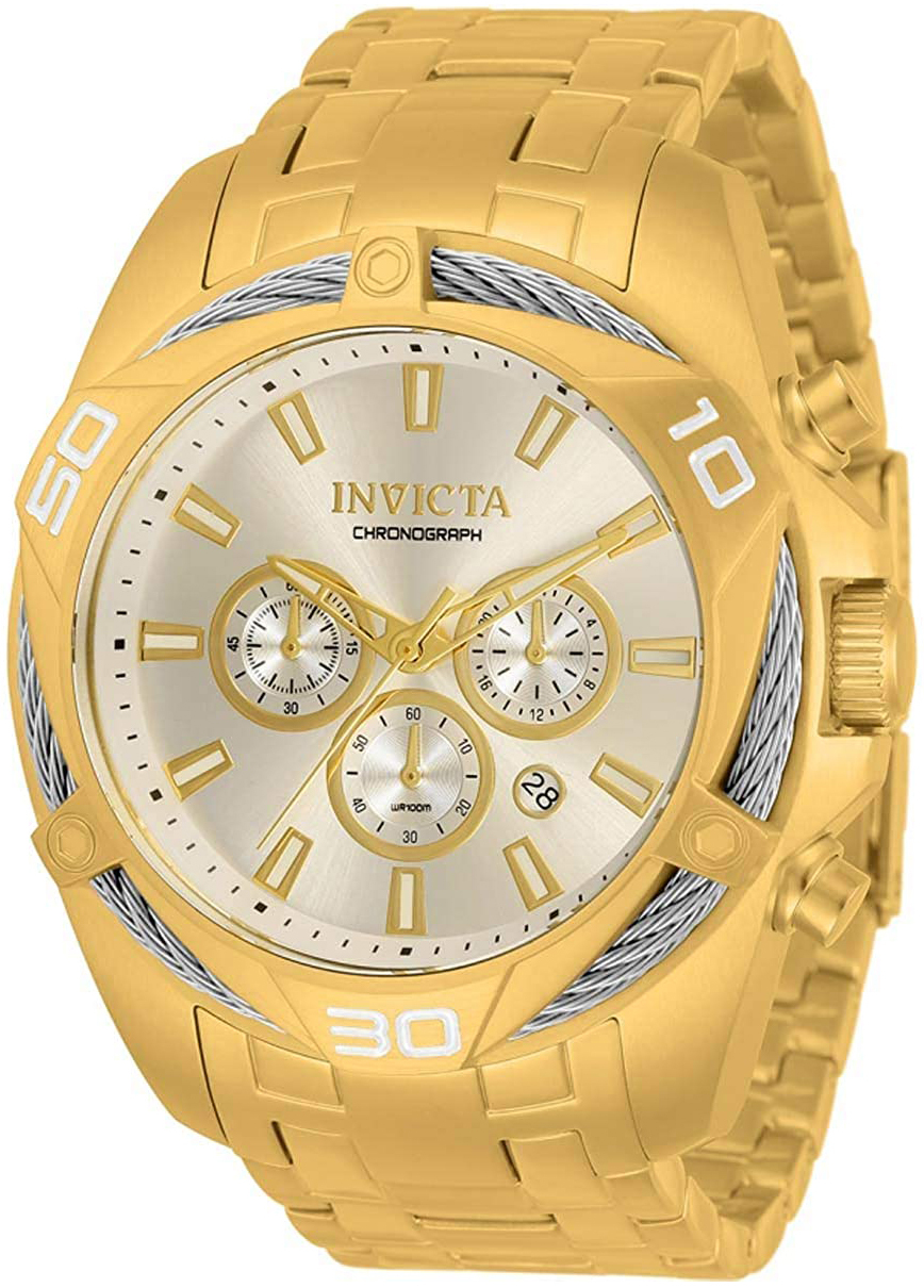 Invicta Herrklocka 34121 Bolt Silverfärgad/Gulguldtonat stål Ø50 mm - Invicta