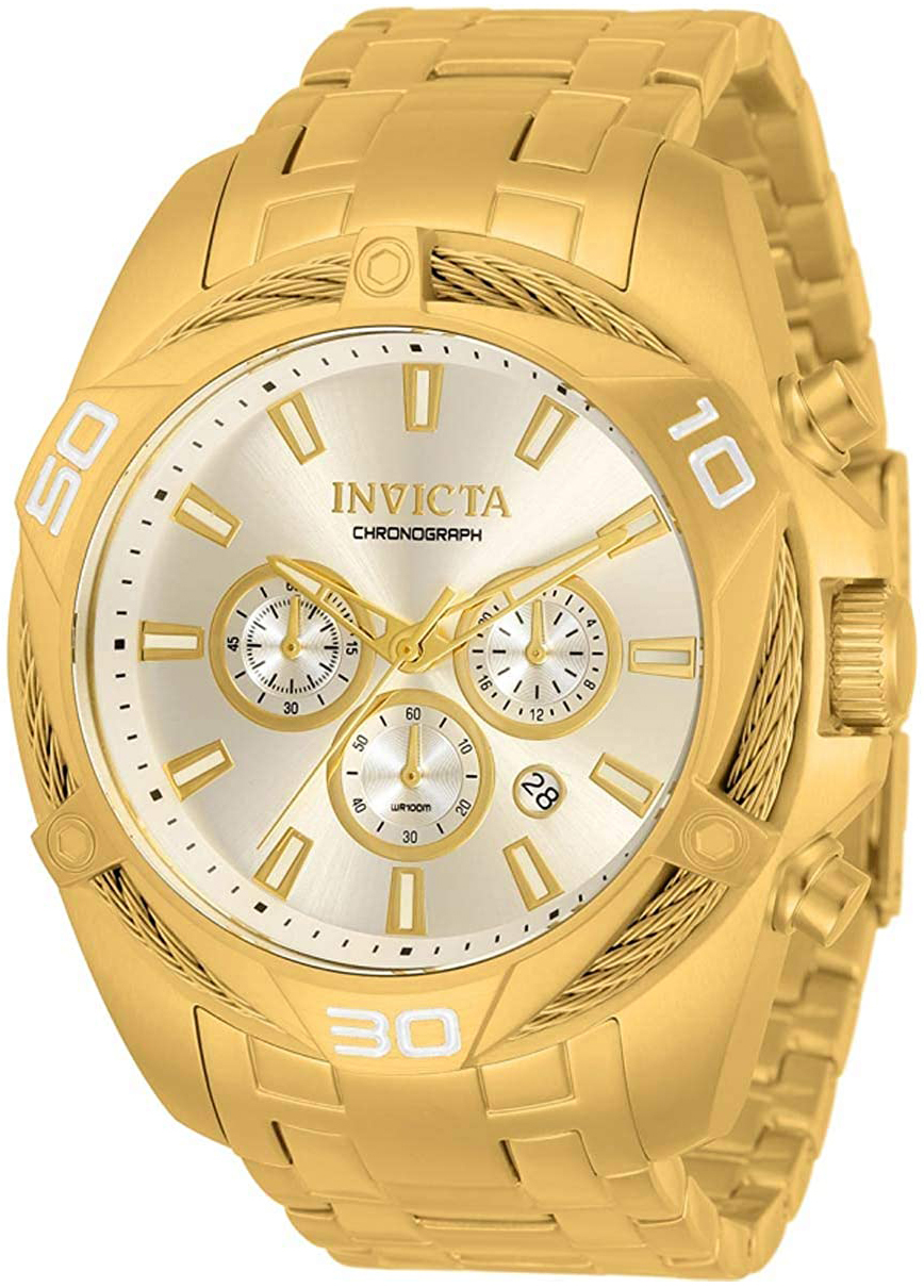Invicta Herrklocka 34123 Bolt Silverfärgad/Gulguldtonat stål Ø50 mm - Invicta