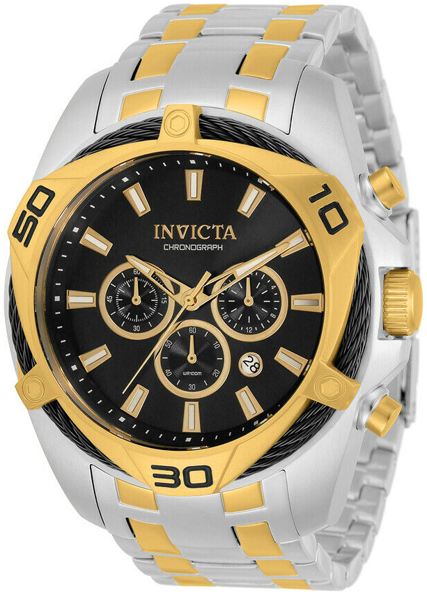 Invicta Herrklocka 34124 Bolt Svart/Gulguldtonat stål Ø50 mm - Invicta