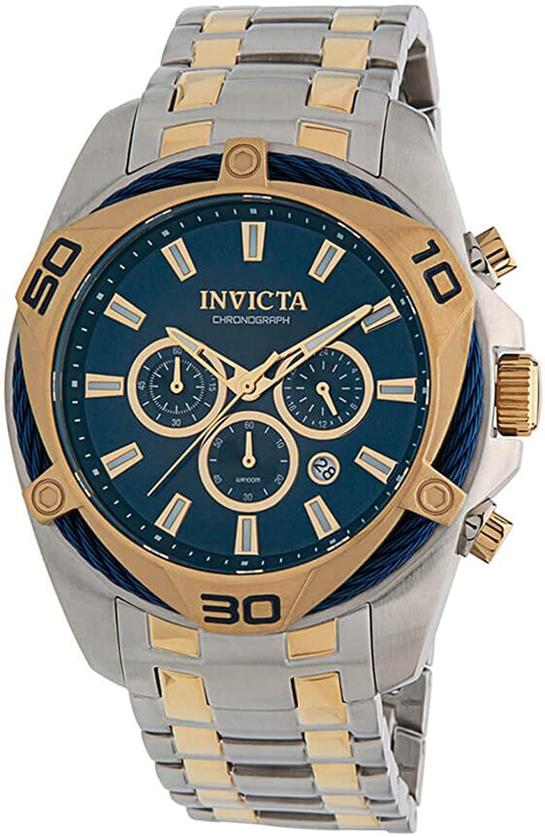 Invicta Herrklocka 34125 Bolt Blå/Gulguldtonat stål Ø50 mm - Invicta