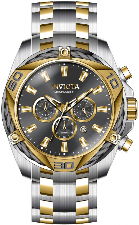 Invicta Herrklocka 34127 Grå/Gulguldtonat stål Ø50 mm - Invicta