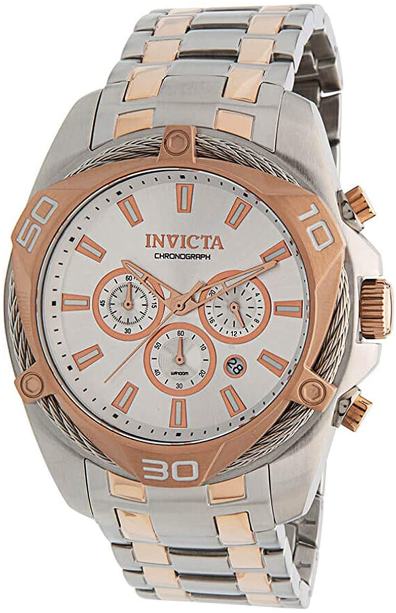 Invicta Herrklocka 34134 Bolt Silverfärgad/Roséguldstonat stål - Invicta