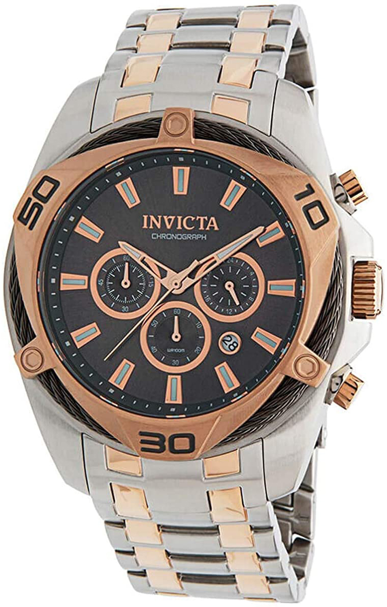 Invicta Herrklocka 34135 Bolt Svart/Roséguldstonat stål Ø50 mm - Invicta