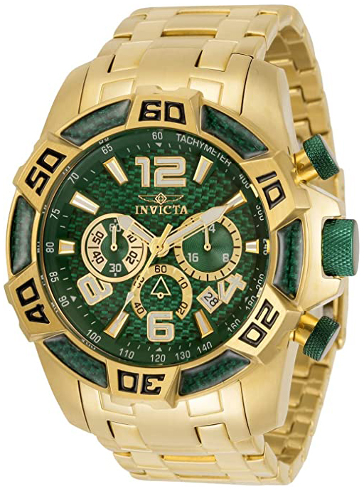 Invicta Herrklocka 34156 Pro Diver Grön/Gulguldtonat stål Ø50 mm - Invicta