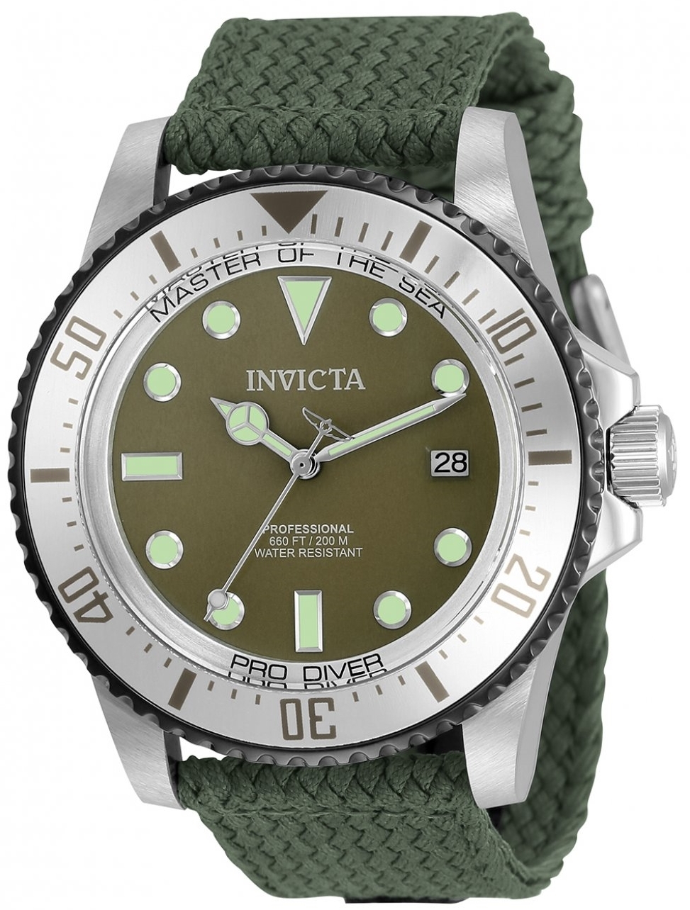 Invicta Herrklocka 35422 Pro Diver Grön/Textil Ø44 mm - Invicta