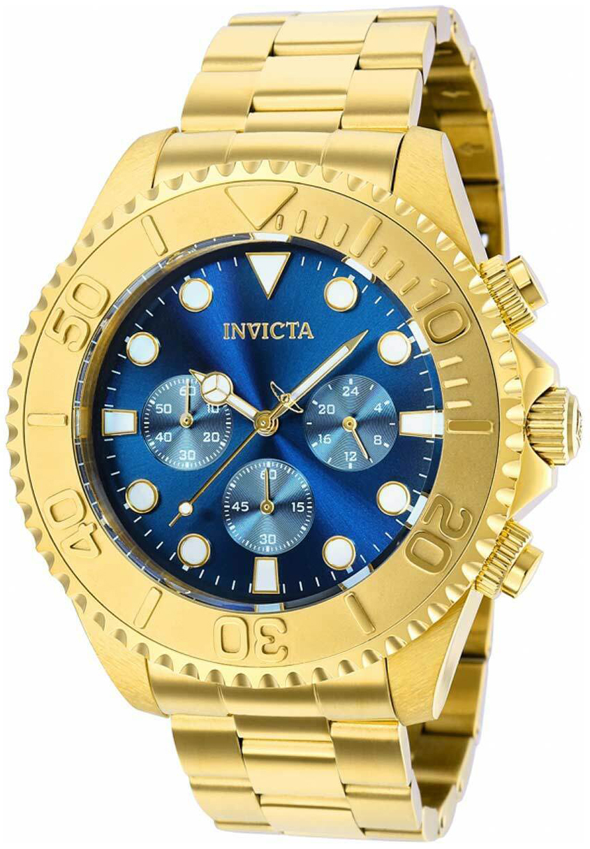 Invicta Herrklocka 36974 Pro Diver Blå/Gulguldtonat stål Ø47 mm - Invicta