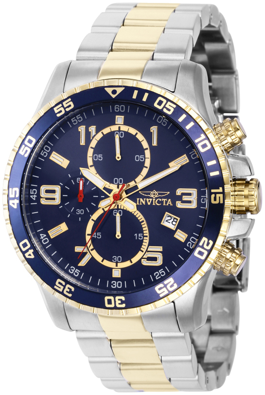 Invicta Herrklocka 36984 Specialty Blå/Gulguldtonat stål Ø45 mm