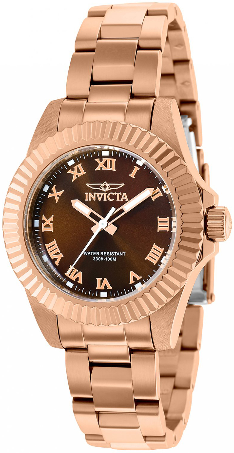 Invicta Damklocka 37426 Pro Diver Brun/Roséguldstonat stål Ø34 mm - Invicta