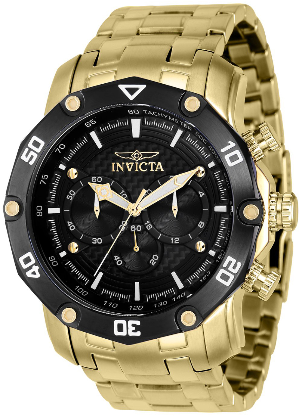 Invicta Herrklocka 37725 Pro Diver Svart/Gulguldtonat stål Ø50 mm - Invicta
