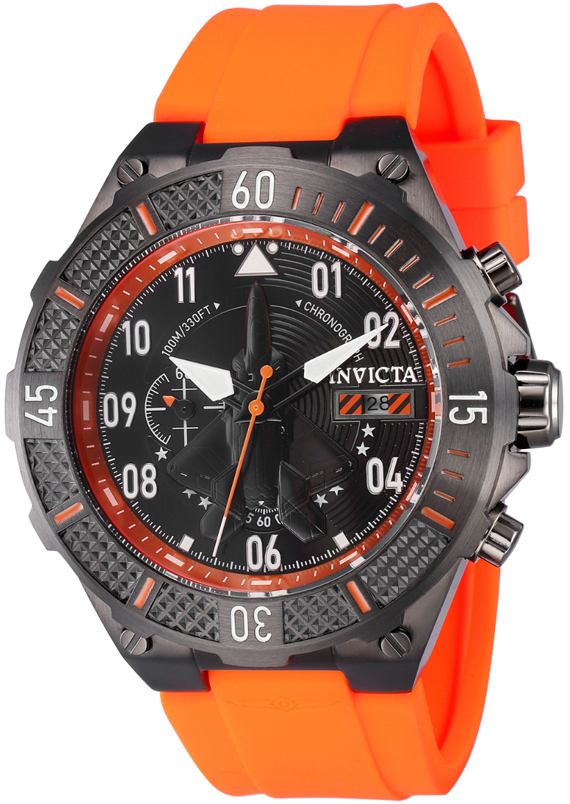 Invicta Herrklocka 39896 Aviator Svart/Gummi Ø50 mm - Invicta