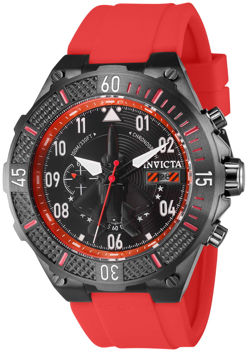 Invicta Herrklocka 39897 Aviator Svart/Gummi Ø50 mm - Invicta