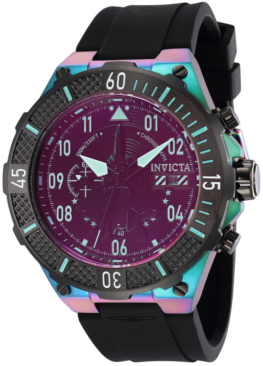 Invicta Herrklocka 39901 Aviator Svart/Gummi Ø50 mm - Invicta