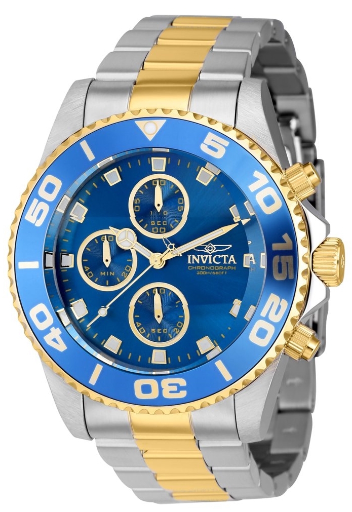 Invicta Herrklocka 43408 Pro Diver Blå/Guldtonat stål Ø43 mm - Invicta